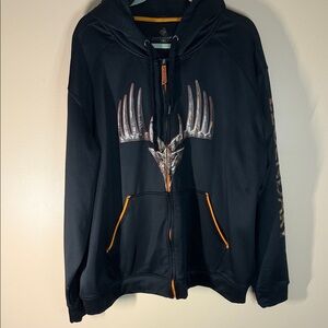 Legendary Whitetails Black Hoodie with Antler Graphic